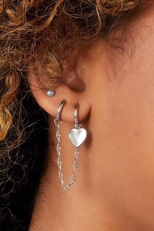 Boucles d'oreilles en acier inoxydable Argenté h5 Image4